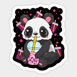 Boba Bubble Tea Panda Drinking Boba Sticker